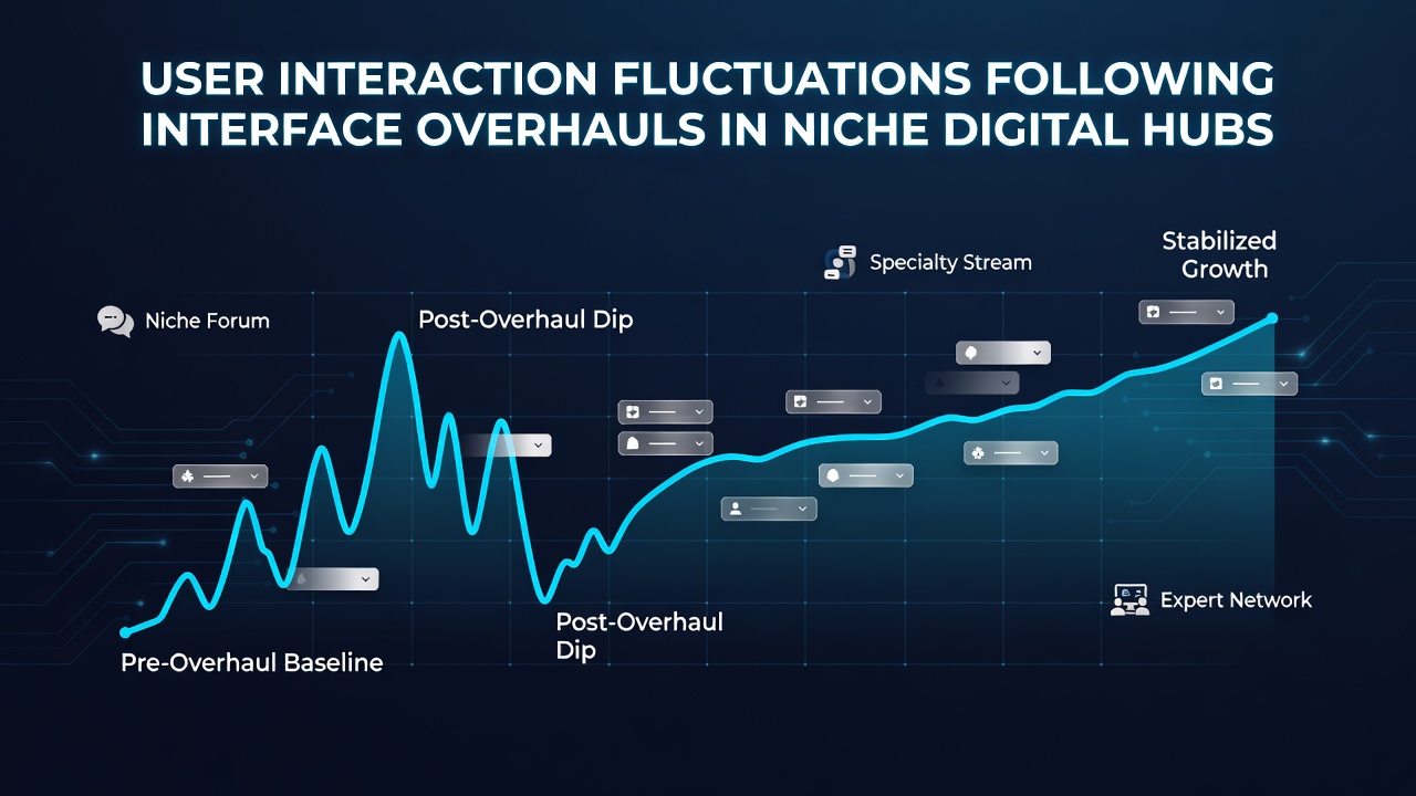 User Interaction Fluctuations Following Interface Overhauls in Niche Digital Hubs